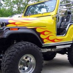Labaredas para incendiar a pintura custom do Jeep Willys CJ5
