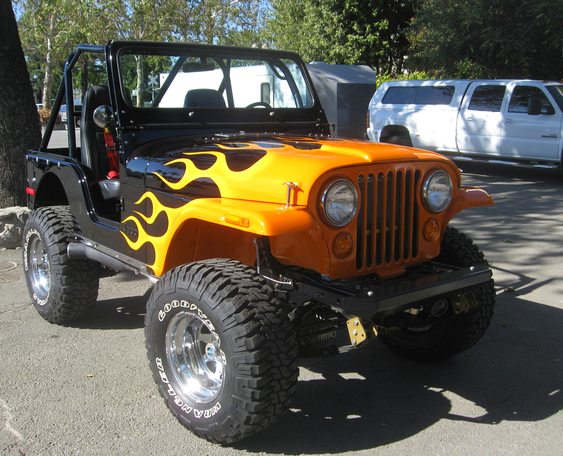 Jeep CJ5 flames