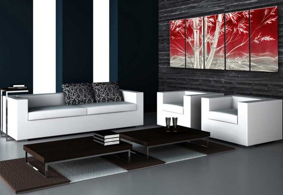Painel de alumínio para sala Decoração com quadro escovado