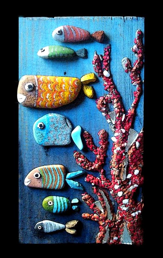 Peixinhos de pedra Quadro com marina