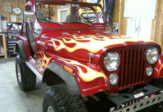 Jeep flames