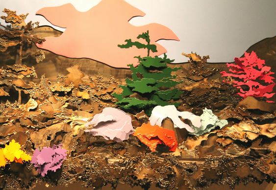 Painel de aço em 3D Arte com chapas metálicas