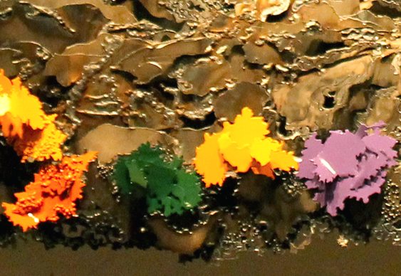Painel de metal em 3D Flores de aço