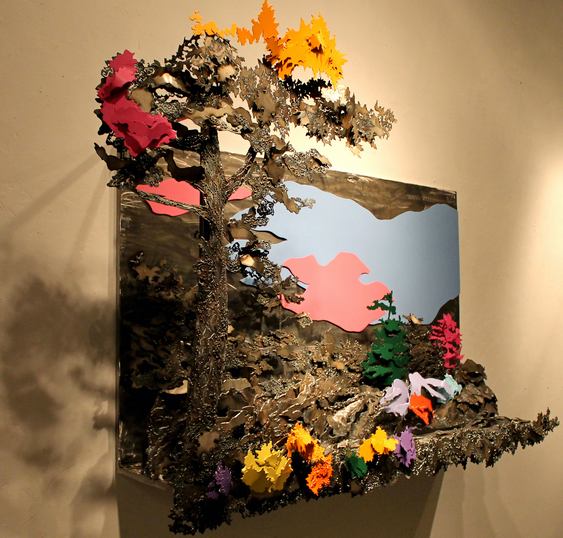 Quadro com paisagem para parede em 3D Arte tridimensional