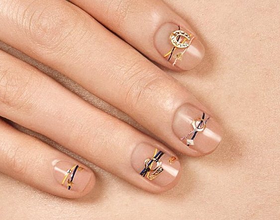 Enfeites para unhas Metal dourado para colar nas unhas