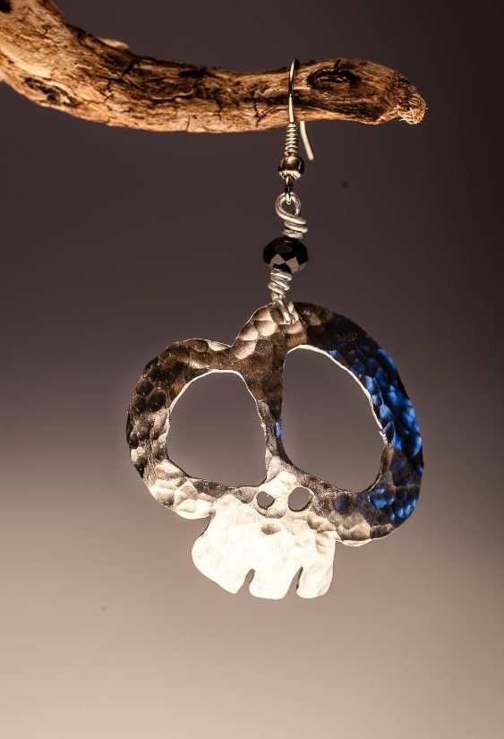Bijuteria de caveira Brincos artesanais