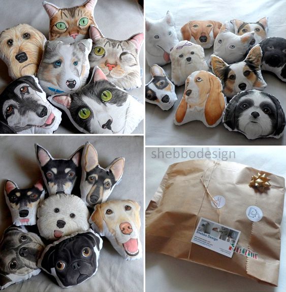 Almofadas com cães e gatos