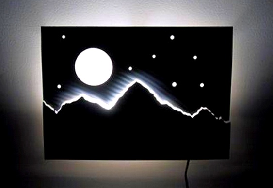 Quadro de parede com iluminação
