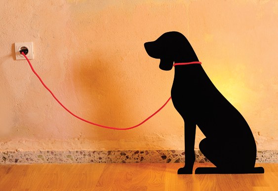 Luminária com formato de cão