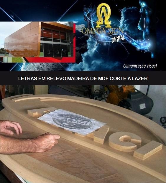 Fábrica de letreiros 3D Letreiros de MDF e metal