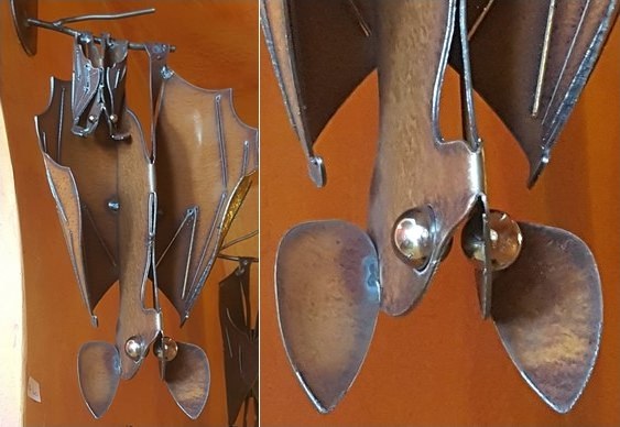 Morcego de metal como enfeite de jardim Escultura de aço