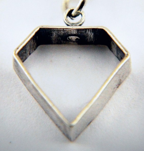 Pingente retrô diamante Joia de pobre
