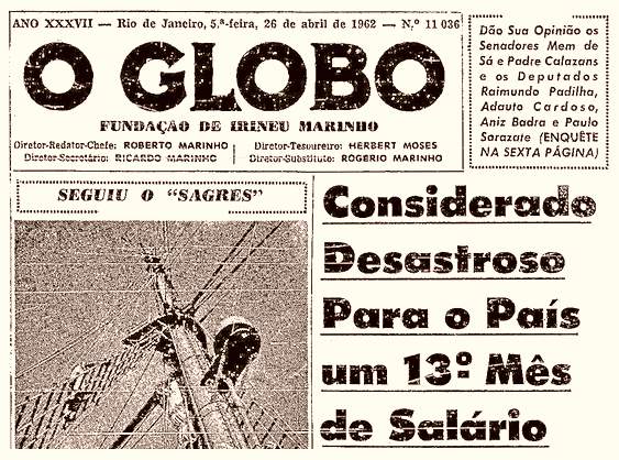 Manchete do jornal O Globo