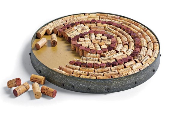 Tampo de mesa com rolhas de vinho Reciclagem de rolhas de vinho