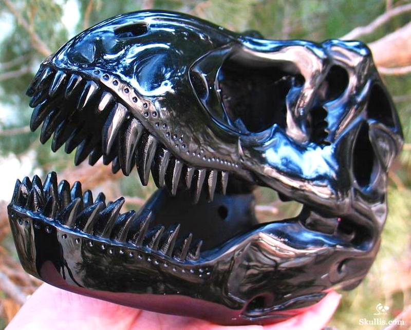 Crânio de T-rex de obsidiana