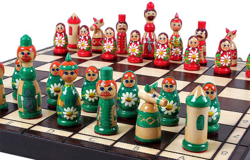 Jogo de xadrez babushka Xadrez com matrioskas