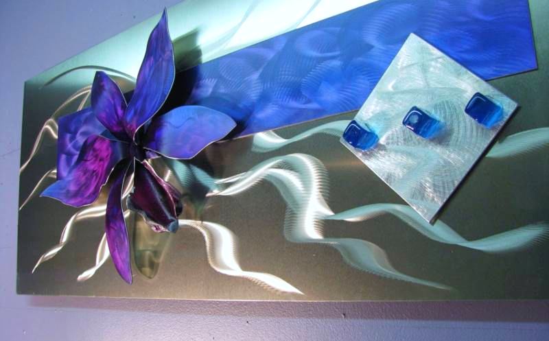 Orquídea em chapa de alumínio