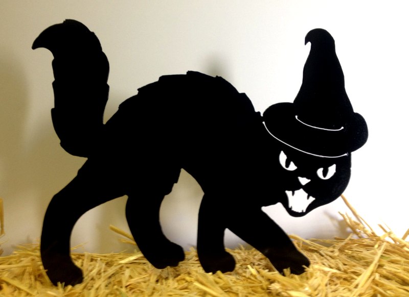 Gato de metal para decoração Silhueta recortada em chapa de metal