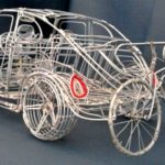 Artesanato africano com arame: fusquinha 3D com bike no rack