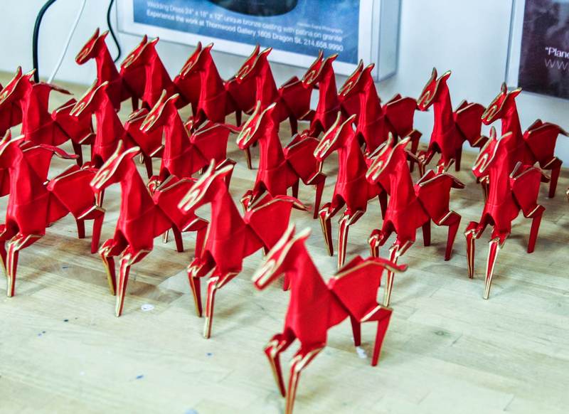 Origami de metal em miniatura Brindes de cavalinhos