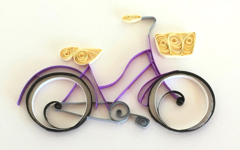 Bike com tirinhas de papel