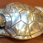 Fivela grande para cinto com a forma 3D de tartaruga marinha