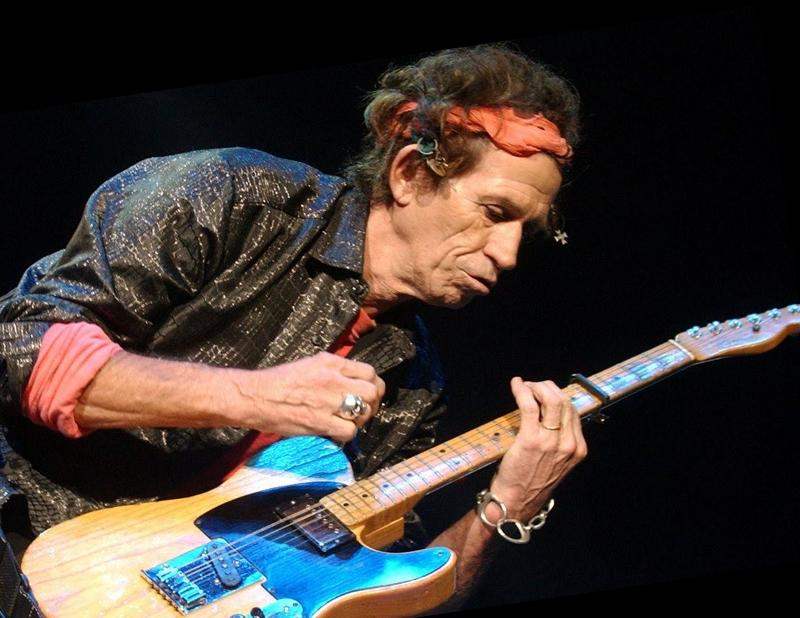 Keith Richards playing guitar