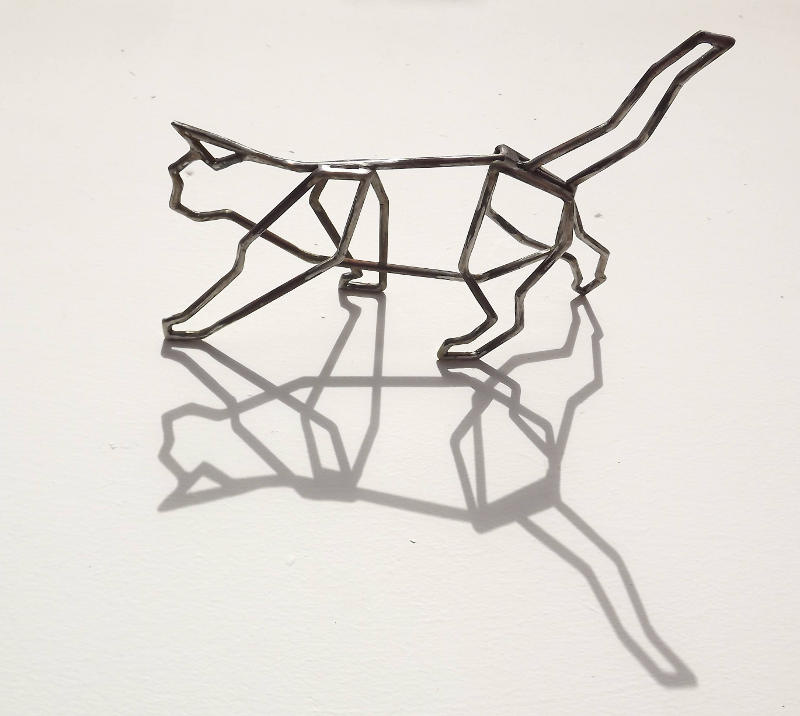Gato de metal para decoração Gato com barras redondas de aço