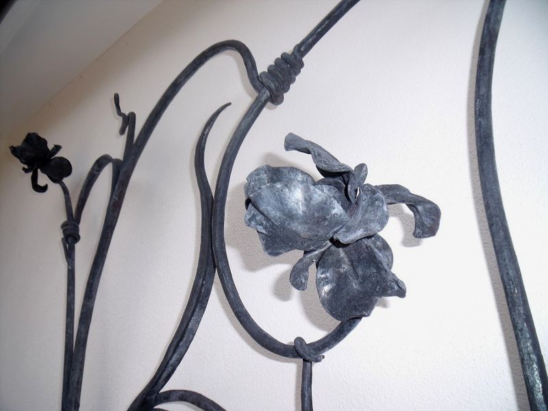 Flor em ferro forjado Escultura de metal para parede