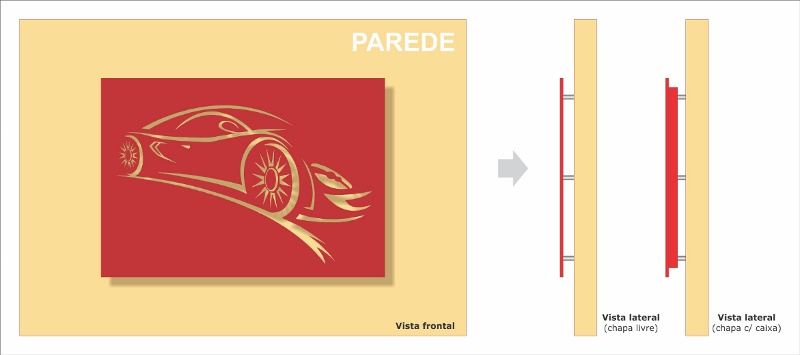 Projeto de painel com automóvel Escultura de automóvel