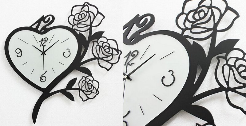 Relógio com moldura de rosas