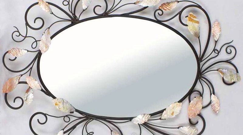 Espelho floral oval