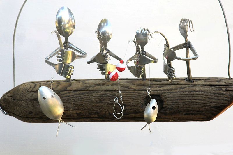 Família pescando unida Decoração para varanda