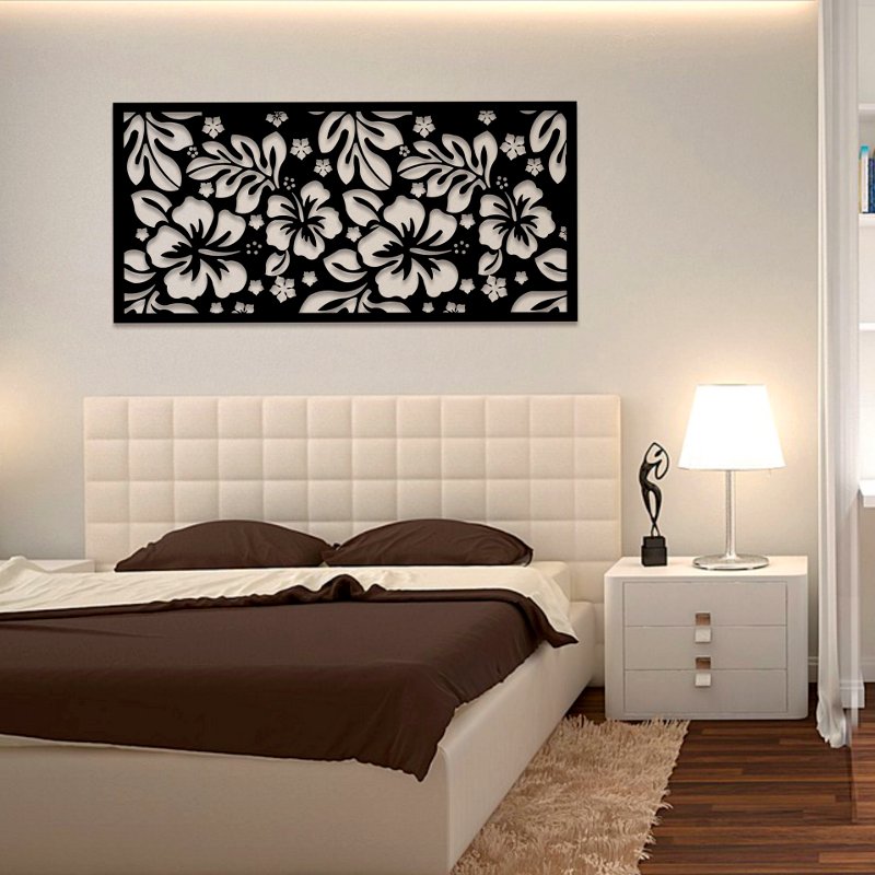 Quadro com flores de metal