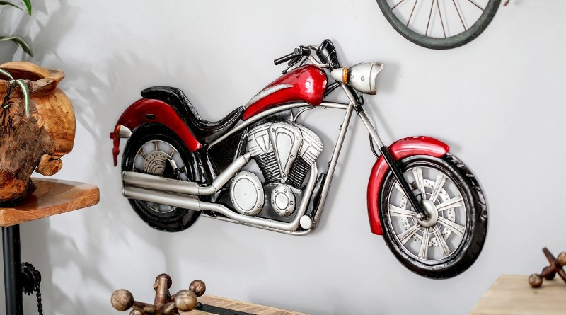 Painel com Harley-Davidson de ferro Escultura de motocicleta para paredes