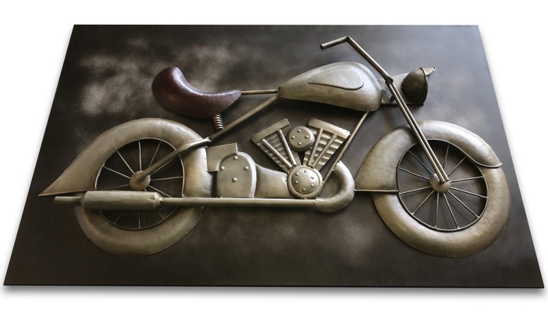 Painel com moto retrô