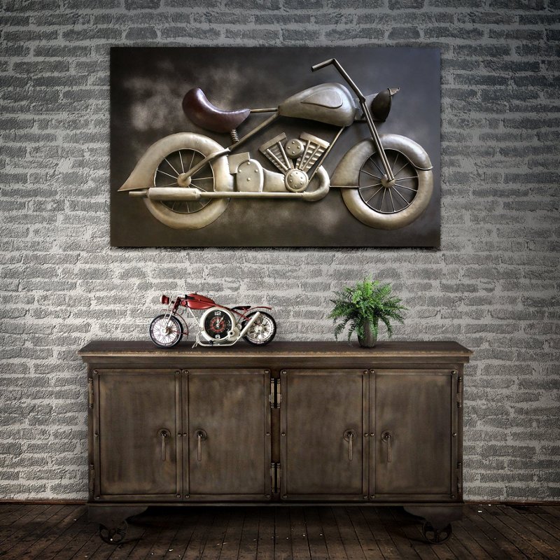 Escultura de moto em 3D