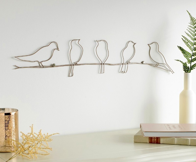 Painel de parede com pássaros Escultura com silhuetas de metal