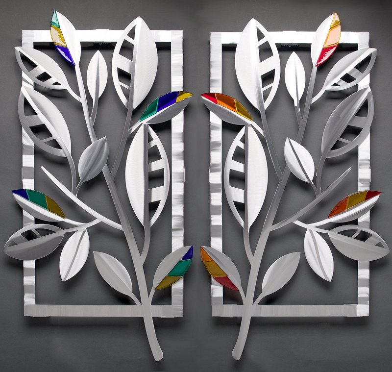 Decoração com quadro de metal