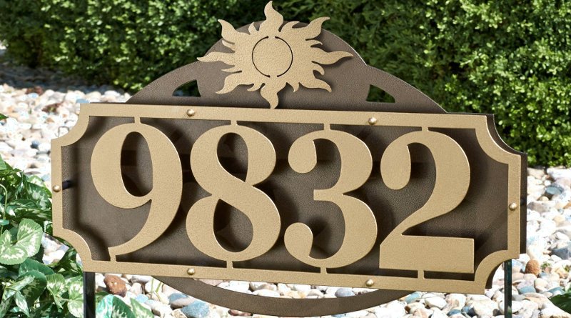 Fábrica de placas com números de endereços Placa chique de metal para endereço