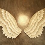 Asas de anjo 3D de metal para decoração de paredes
