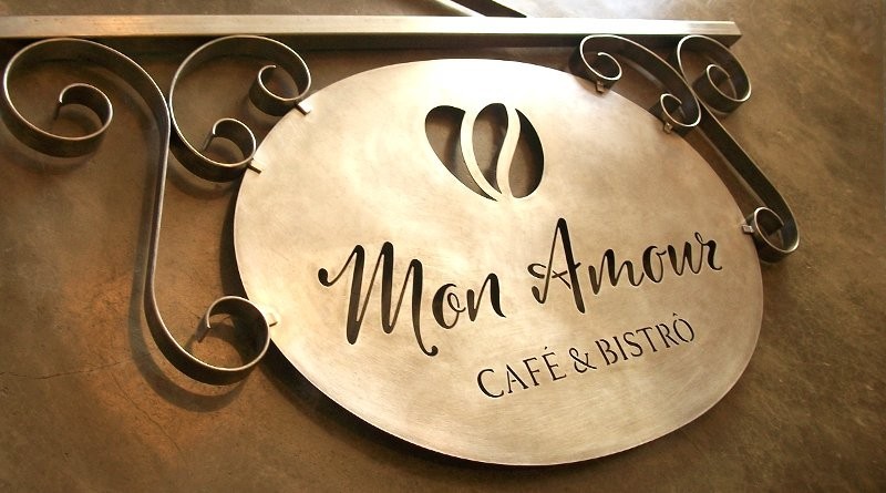 Letreiro oval para bistrô e cafeteria Fábrica de letreiros vintage de metal