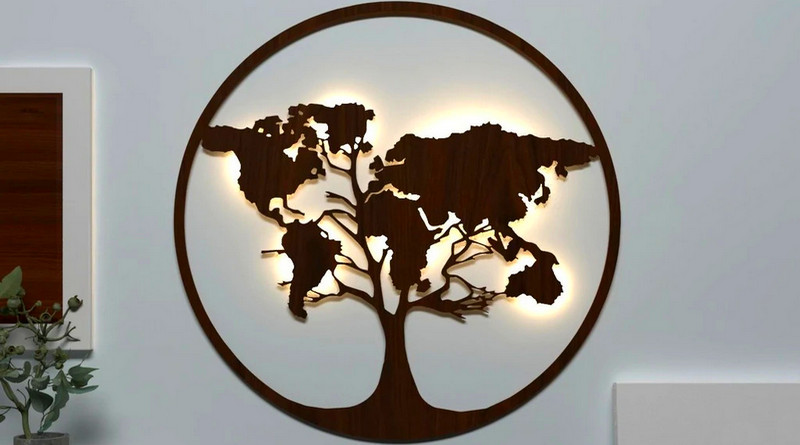 Planisfério como copa de árvore