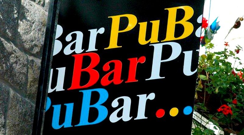 Letreiro moderno de inspiração retrô para bar e pub