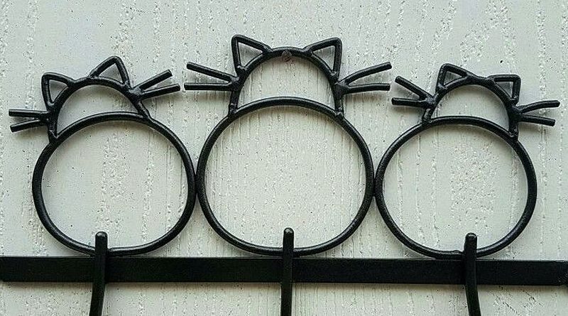 Gatos de ferro forjado para decoração de parede