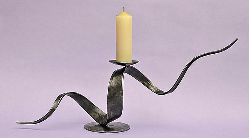 Escultura porta-velas para mesa e prateleira