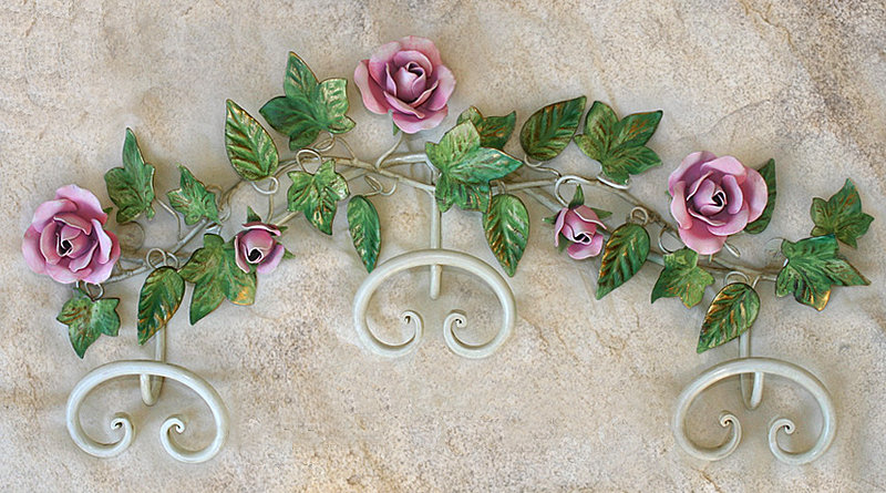 Ramo de rosas de ferro forjado para decoração