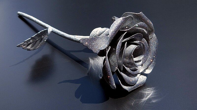 Flor tridimensional de ferro forjado